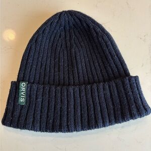 Orvis Dark Blue Ribbed Beanie